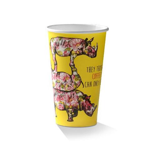 16oz coffee cups PLA coated Single Wall with animal print,50/SL (20)