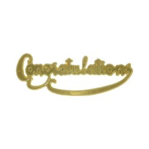Gold Plaque Cake Topper Congratulations - each 