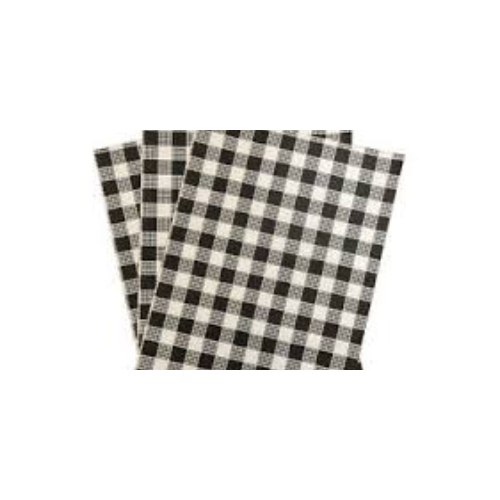 Checkered Black Grease Proof Paper 400*330mm - 1000 sheets