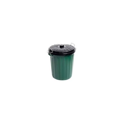 Green Ribbed Bin - 73lt - With Lid
