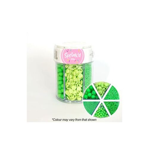 Green Edible Cake Decorations  Sprinkles Sugar Balls/Jimmies/Sequins/Sanding Sugar 200g