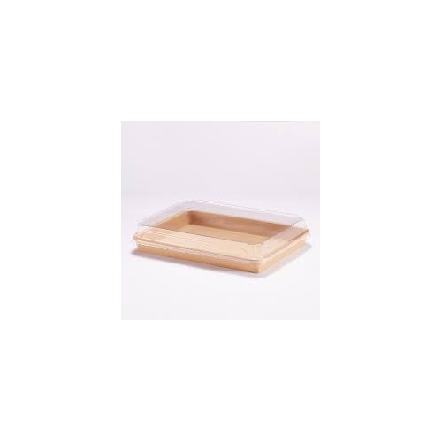 Double Wall Kraft Deli Tray Base #4 and Lid *SET* 185x129x32mm