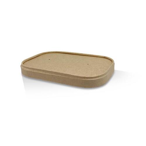 Kraft Paper Rectangle Container Lids - Fit 500-1000ml