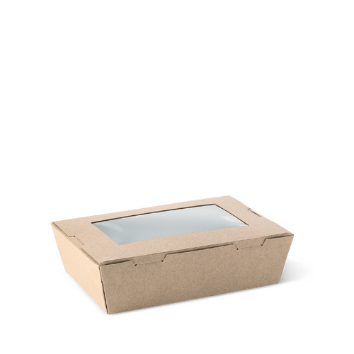 Small Kraft Brown Lunchbox with window  -50/Sleeve (4)