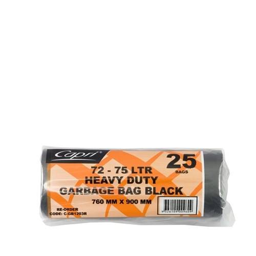 Black Bin Liner -72lt - 75LT -25 per roll - 22um