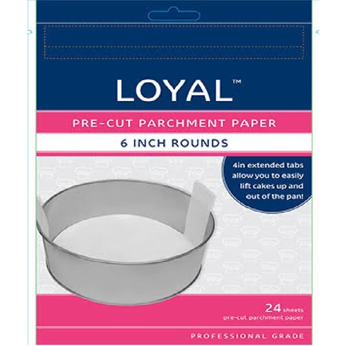 Pre Cut Parchment Paper 6" Round - 24 pkt