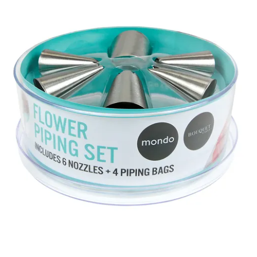 Flower Piping Tips Set - 6 Nozzles + 4 Bags