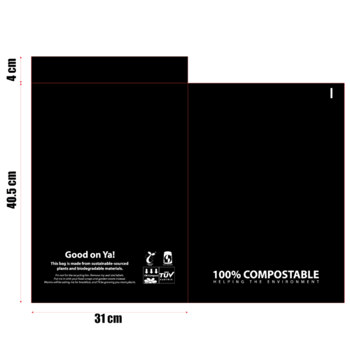 X Large Compostable Mailer Bag 31x40.5 x4 cm -