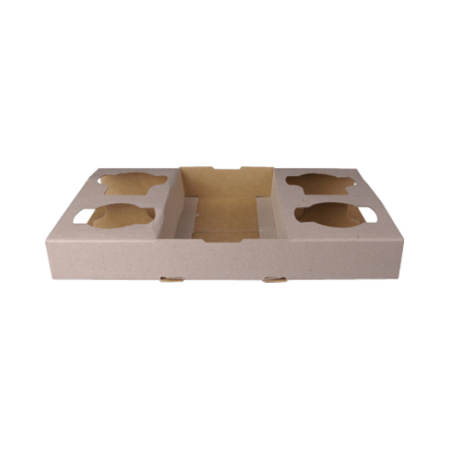 4 Cup Carry Tray to suit 8 - 24 Oz  coffee cups-  20/Sleeve 