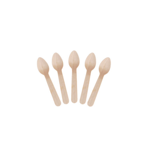 Wooden Teaspoons 110 mm -100/Sleeve