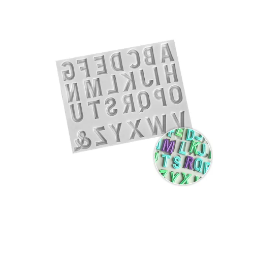 Alphabet Silicone Mould - Narrow Block Upper Case Letters 