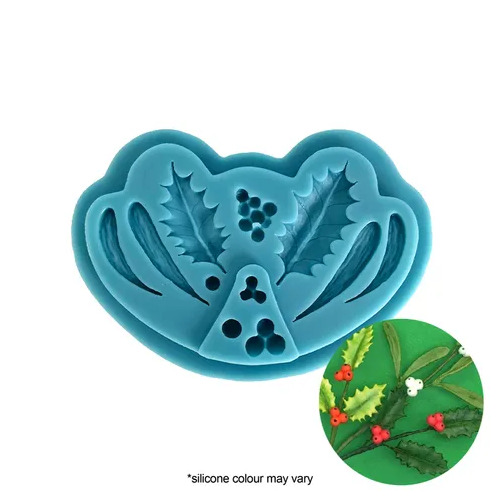 Christmas Holly and Berries Silicone Mould