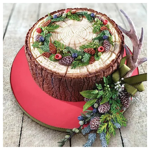 Christmas Wreath, Leaves and Berries Silicone Mould
