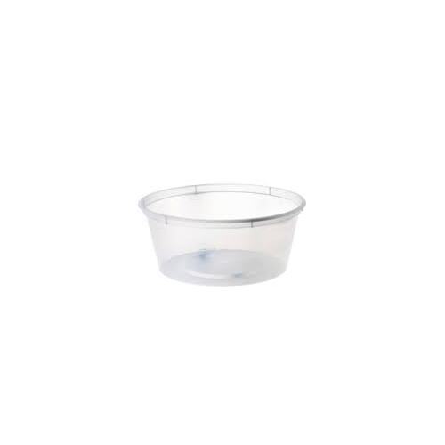 Round Plastic Containers 250 ML  - 50/Sleeve
