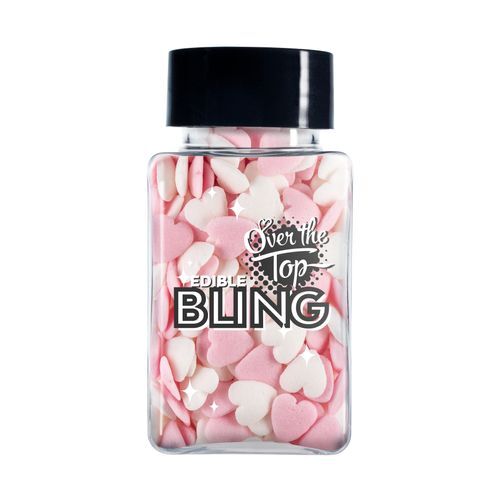 Edible Bling Love Hearts White and Pink 55g