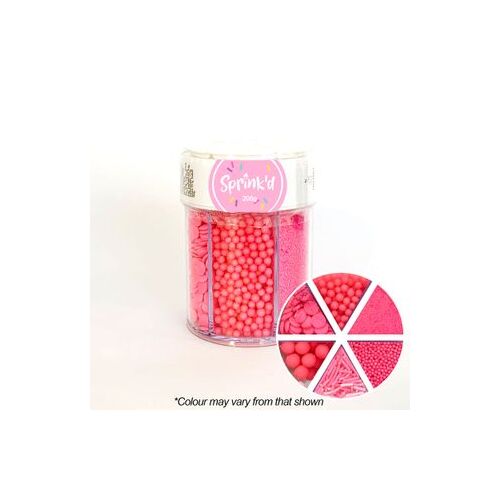 Hot Pink Sprinkles Mix Sugar Balls/Jimmies/Sequins/Sanding Sugar 200g