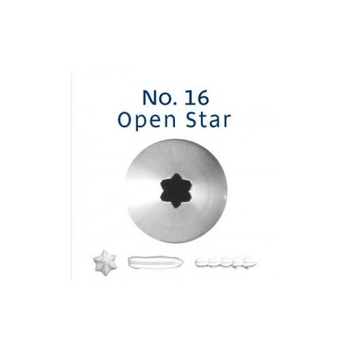 No 16 Open Star Stainless Steel Piping Tip