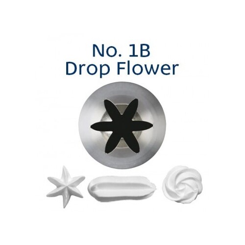 No 1B Drop Flower Medium Piping Tip Stainless Steel