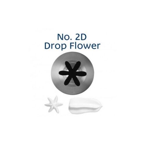 No 2D Drop Flower Medium Piping Tip Stainless Steel