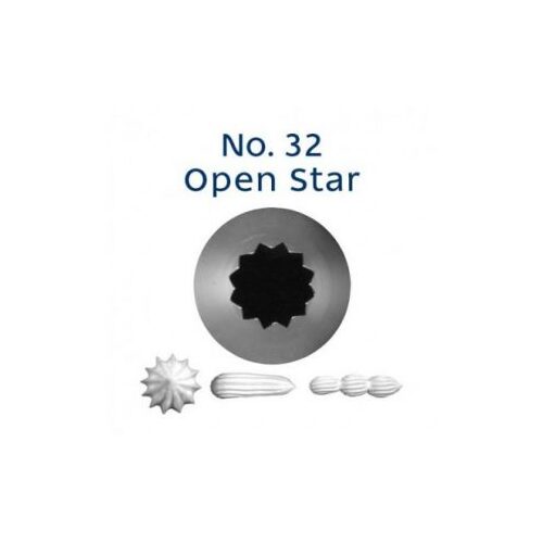 No 32 Open Star Stainless Steel Piping Tip