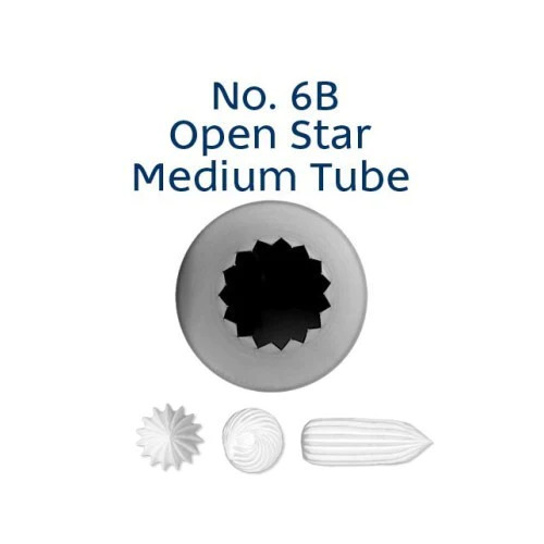 No 6B Open Star Piping Tip Stainless Steel