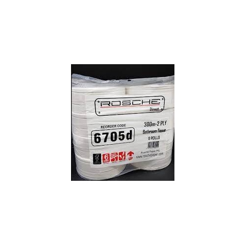 Jumbo 2ply Toilet paper - 300mt rolls 8pk