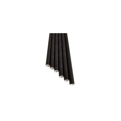Paper straw 8mm x 197mm Jumbo Black -4ply  500 pack
