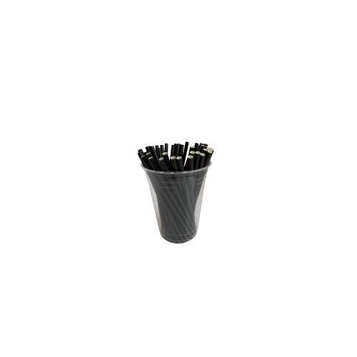 Paper Straw Cocktail Black 6mm x 120mm  -500 pack