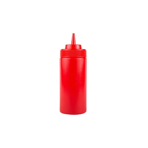 Red wide mouth sauce bottle - 480ml