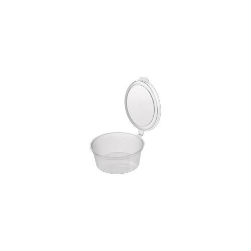 2oz (60ml) Sauce cup with Hinged Lid -50/Sleeve (20)