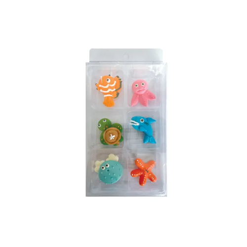 Sea Animals Sugar Decorations 6/pkt