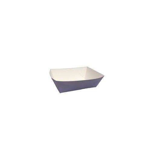 Paper Food Trays #2 White, Small, Poly Lined - 150/SL