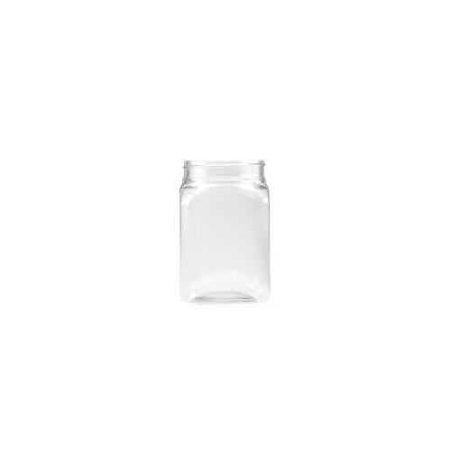 Clear Square PET Jar - 63mm T/E Neck - each