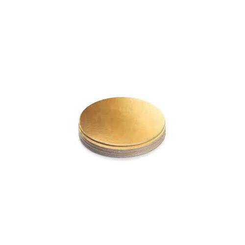 9 Inch Single standard round gold cake board - 50/Sleeve