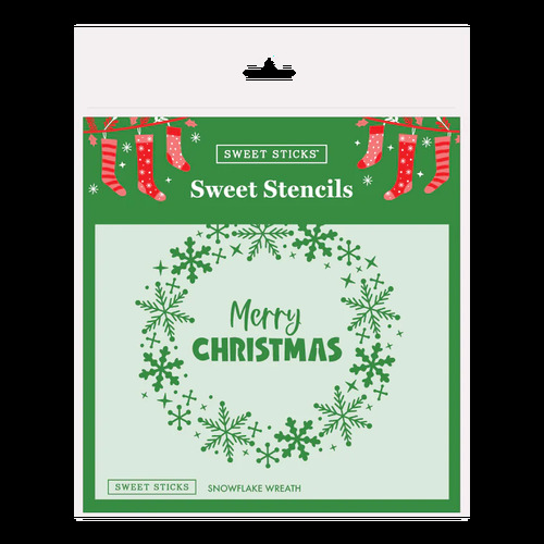 Christmas Cake Snowflake Wreath Stencil