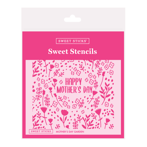 Happy Mothers Day Garden Pattern Stencil