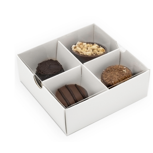 Chocolate Box with Clear Lid 8x8x3cm - 10 Pack 