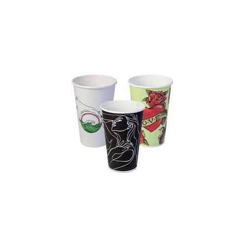 Single Wall Aqueous lined INK Series printed cups - 50/sl
