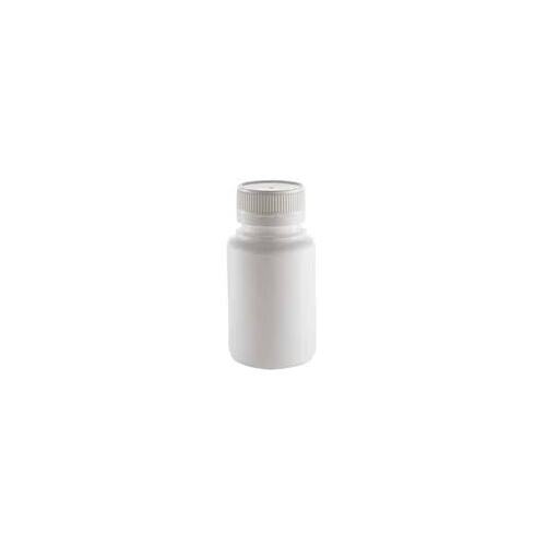 White HDPE Tablet Bottle - 120ml - With Tamper Proof Lid 55ml/38m