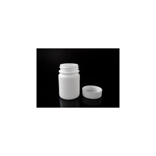 White HDPE Round Tablet Bottle - With Tamper Proof Lid 55ml/33m lid 