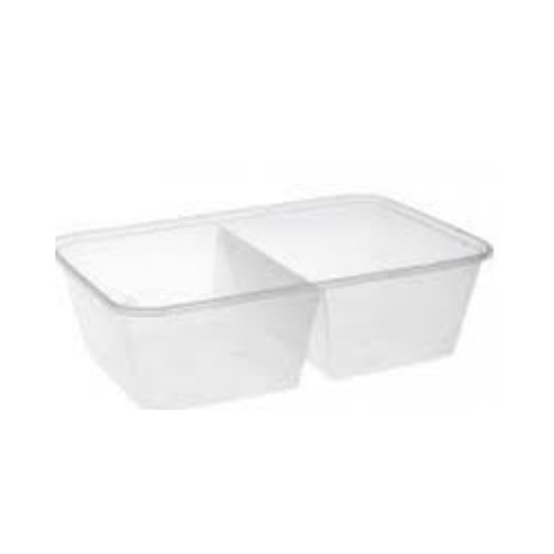 Rectangular 2 compartment Takeaway Container -750ml Sleeve of 50
