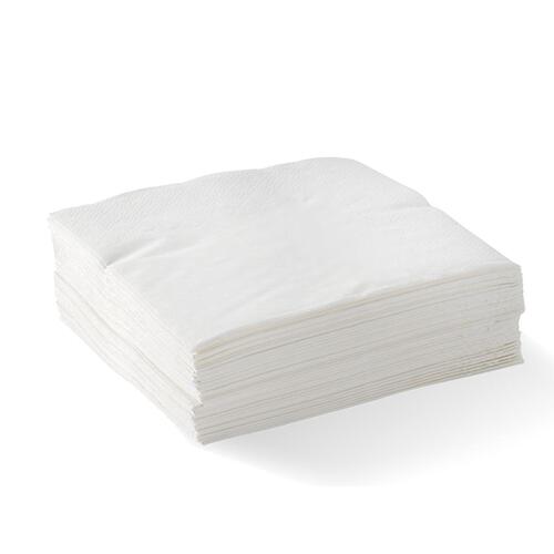 Dinner Napkins 2 ply white  1/4 fold