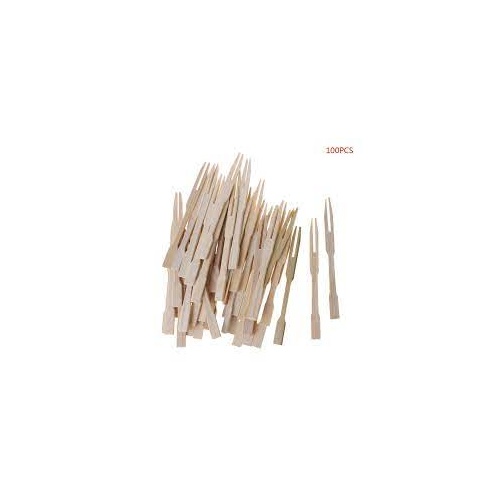 Bamboo Cocktail Forks - 100psc p/pack