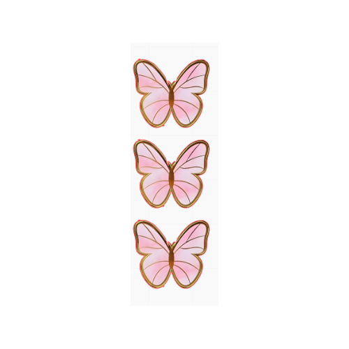 Pink and Gold Butterflies on Edible Wafer Paper- 12 pcs