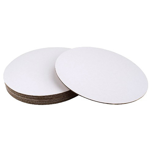 12" (300mm) White Top Round Cake Board -Carton of 100
