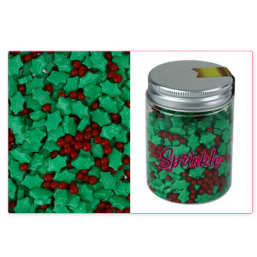 Holly and Berry Sprinkle mix 100g