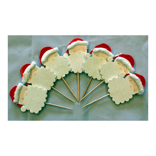 Santa Cupcake Toppers - 8 pack