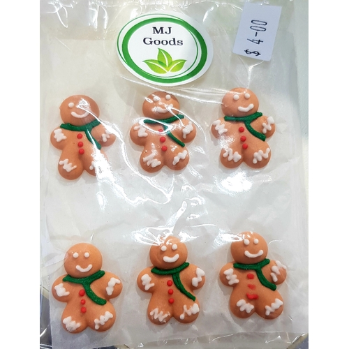 Gingerbread Men Cupcake Toppers 25mm -  60 Pieces