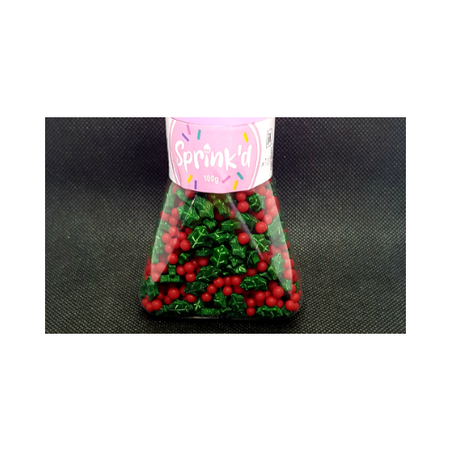  Holly and Berry Sprinkle Mix 100g