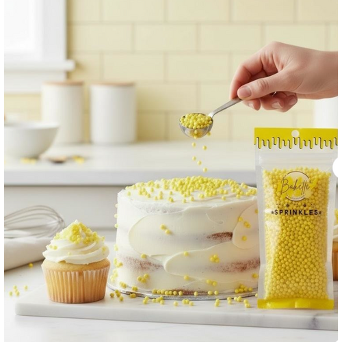 Pearly Yellow Sugar Pearls (Gluten Free) 56g